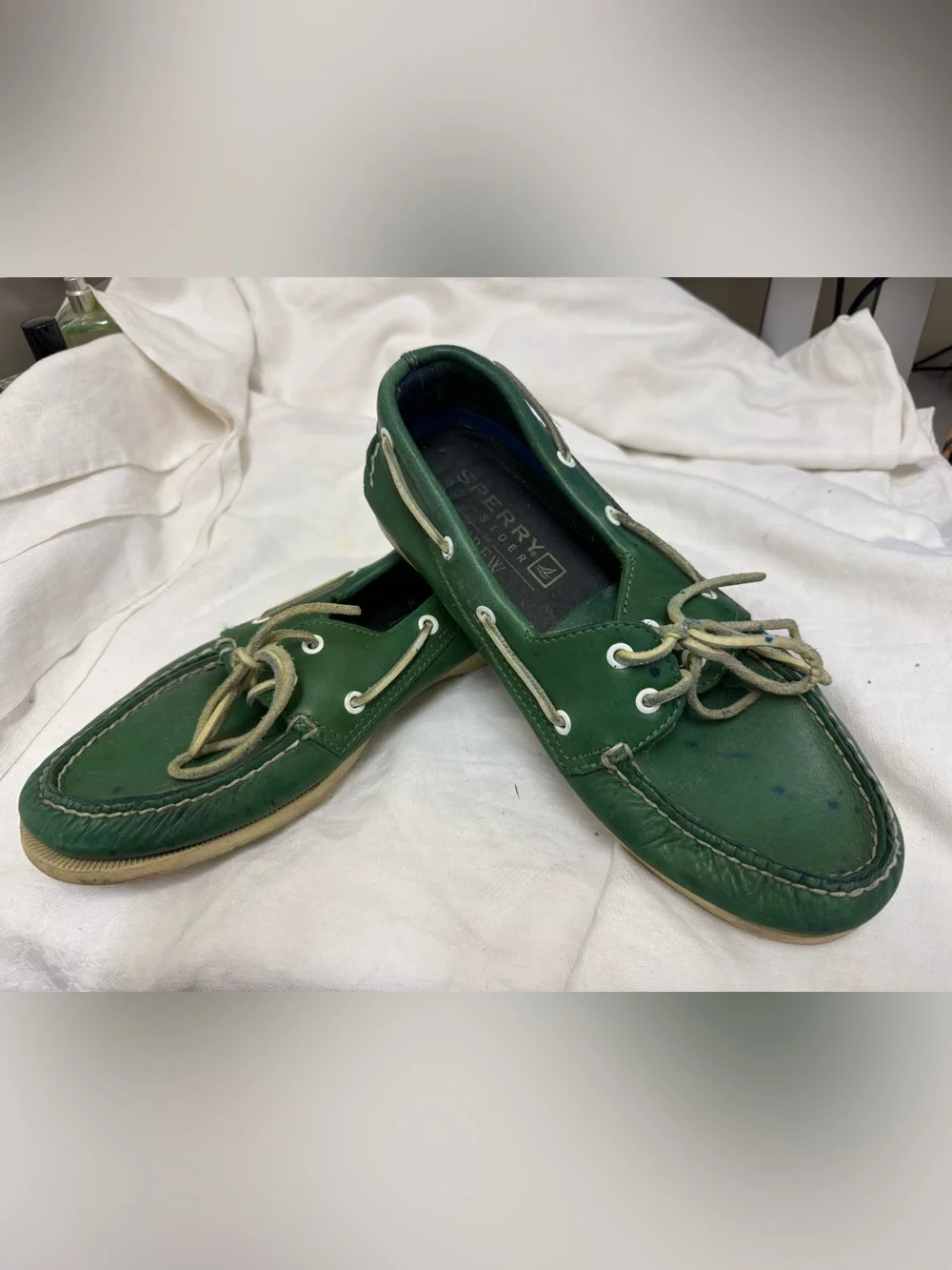 Sperry x J.Crew Green Leather Boat Shoes Men’s 10.5 M